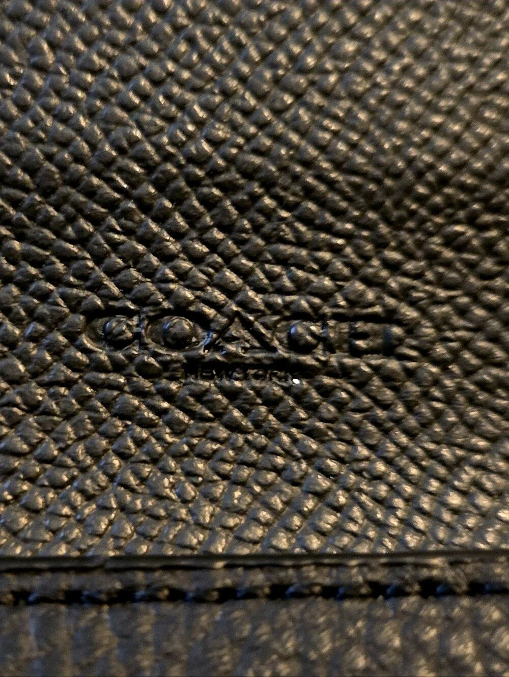 Coach Black Polished Pebbled Leather Flap Envelope Long Wallet F16613